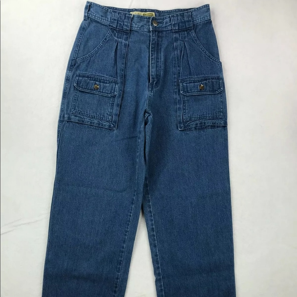 Women's Cabela's 7-pocket Jeans Vintage Active Hiker Wide Leg Tough Denim size16